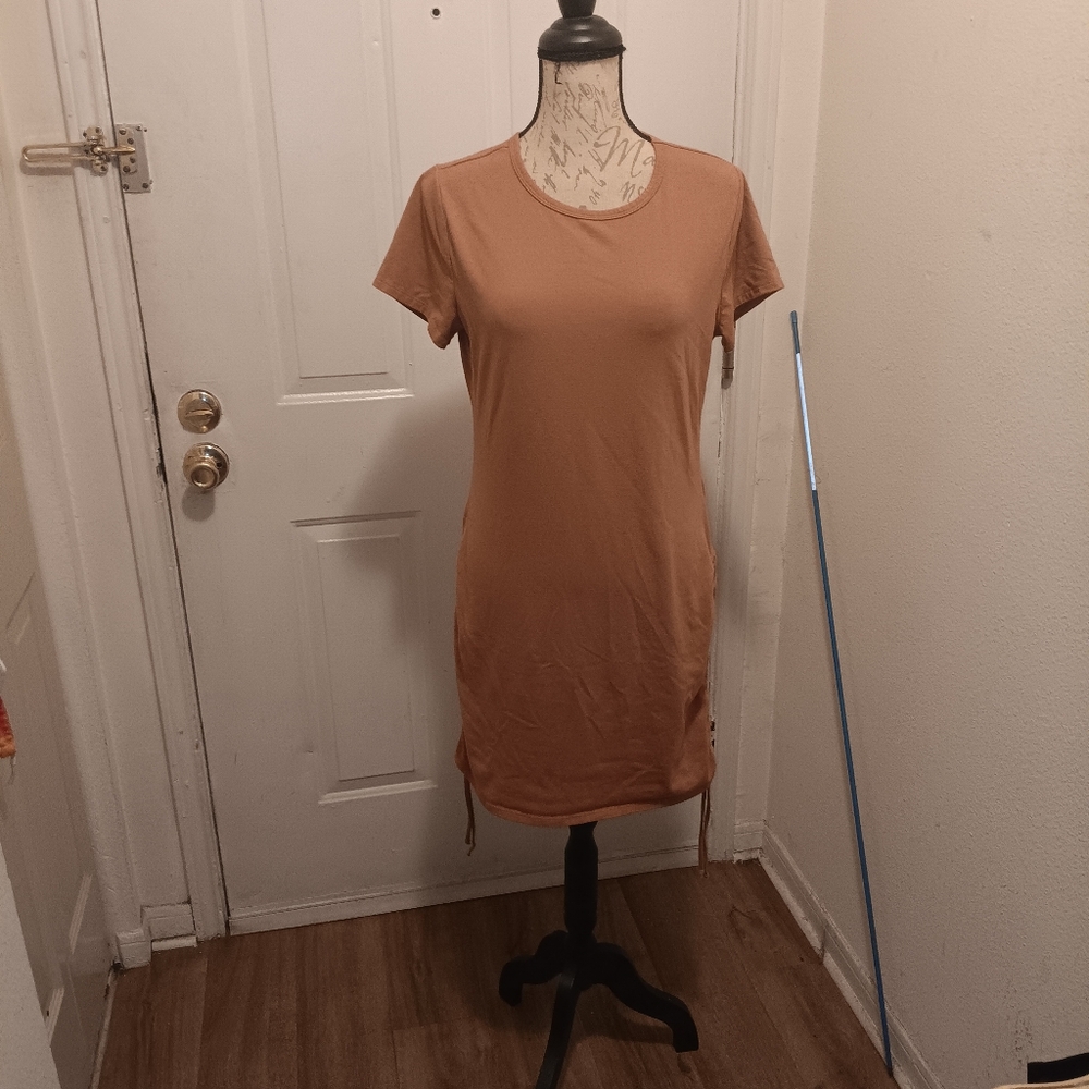 Terra Cotta color Short Sleeve Dress